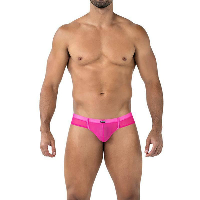 Man wearing C4MSPX22 Cheeky Brief Hot Pink underwear showcasing bold style and comfort.