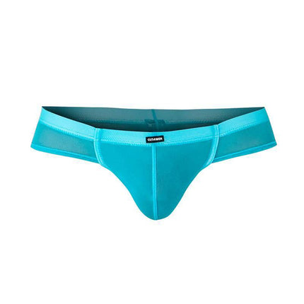C4MSPX22 Cheeky Brief Turquoise, turquoise men's underwear with a brief-thong hybrid design offering bold comfort and flexibility.