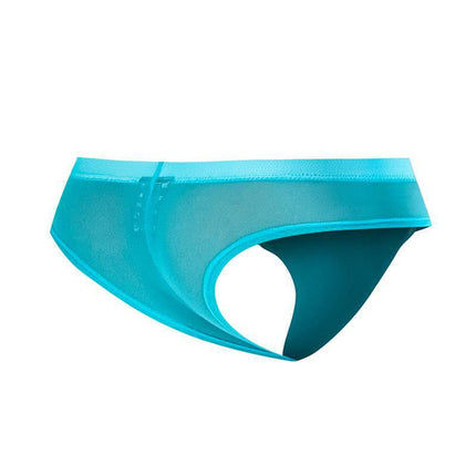 C4MSPX22 Cheeky Brief Turquoise for men; bold and comfortable hybrid design, turquoise color, 80% polyamide, 20% elastane material.