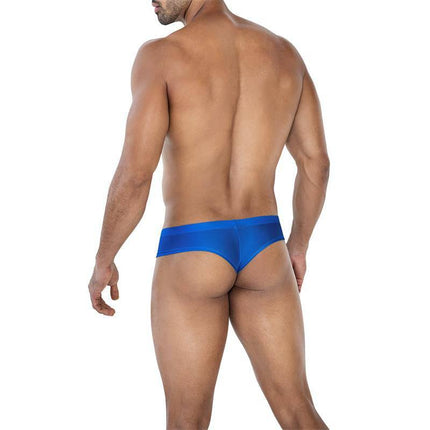 C4MSPX22 Hybryd Cheeky Brief Royal Blue on male model showcasing the back view and fit of swimwear.