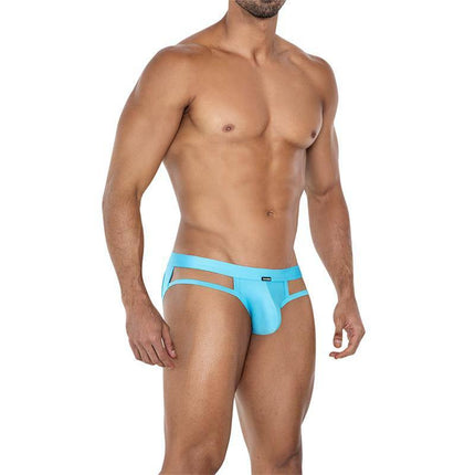 C4MSPX23 Web Jockstrap Turquoise showcasing modern design with two-band front and hip strap for confident, active wear.