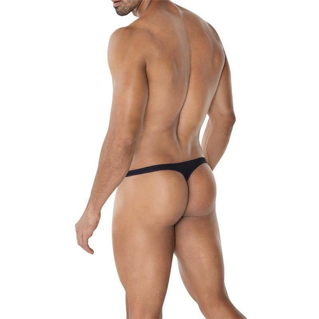 C4MSPXBUL02 Bulge Thong Black sleek design, comfortable fit, versatile as underwear or swimwear from CUT4MEN collection.