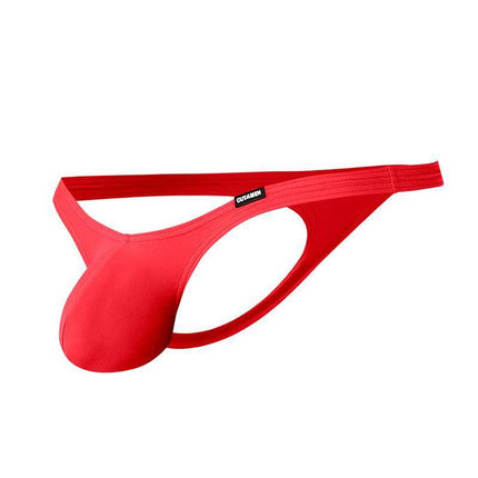 C4MSPXBUL02 String Bulge Crimson Red men's thong side view.