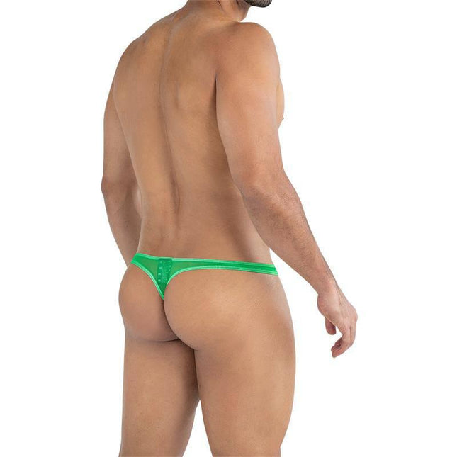 C4MSPXBUL02 String Bulge Green thong for men; discreet support and bold style; SP4NDEX material in vibrant green