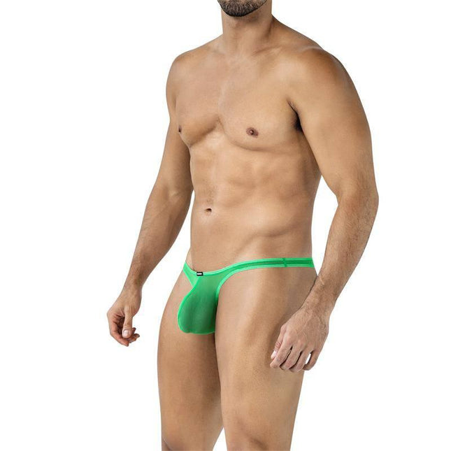 C4MSPXBUL04 Thong Bulge Plus Green - model showcasing comfortable, stylish thong in striking green color with exceptional stretch and fit.