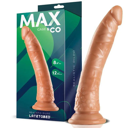 Cage Realistic Dildo Flesh 8,65 - 22 cm by Max & Co, displayed with packaging.