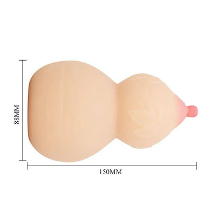 Calabash Breast Shaped Masturbator with Ribbed Texture dimensions 150mm x 88mm, lifelike design for heightened sensation