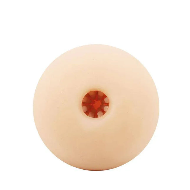 Calabash Breast Shaped Masturbator with Ribbed Texture, top view showing realistic design and textured center for enhanced pleasure
