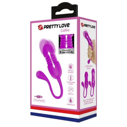 Callie Vibrating Thrusting Egg for Enhanced Pleasure in packaging, highlighting powerful thrusting and vibration modes.