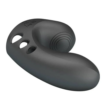 Camelia Finger Sleeve Vibrator in black silicone design with 7 vibration modes for discreet and versatile intimate play.