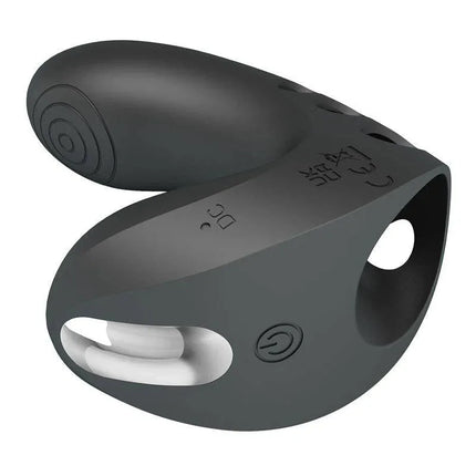 Camelia Finger Sleeve Vibrator in black, designed for discreet pleasure with 7 customizable vibration modes and soft silicone material.