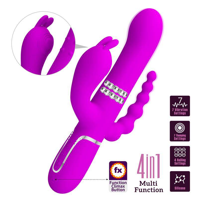 Cammy 4 in 1 Vibe with Rotating Balls and Anal Chain - secretsextoys.store