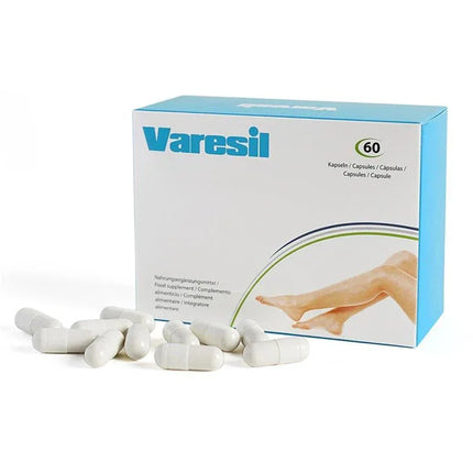 Capsules for Varicose Veins Varesil 60 Tables product packaging with tablets
