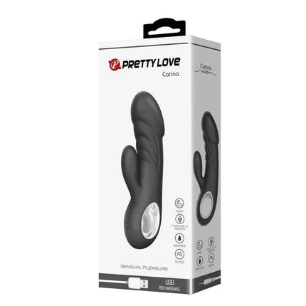 Carina Vibe G-Spot Clitoral Vibrator Memory Function box packaging showing product features