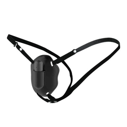 Black Carter Strap-on Vibrator with adjustable straps for secure fit and versatile pleasure.