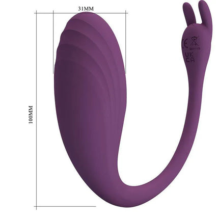 Catalina Vibrating Egg with APP Purple - wireless, app-controlled pleasure device with dimensions, silky-smooth silicone exterior.