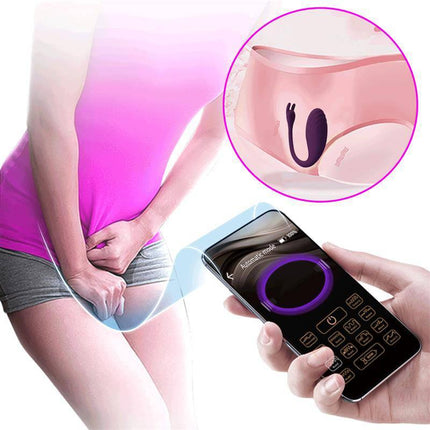 Catalina Vibrating Egg with APP Purple wireless device being controlled via smartphone, offering discreet and intense stimulation.