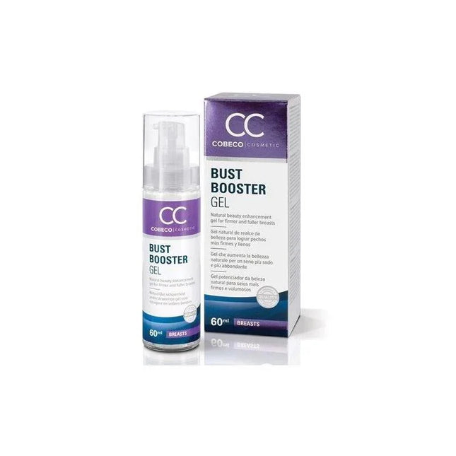 CC Bust Booster Gel 60 ml bottle and box, premium daily-use gel for hydration and skin balance in chest area.