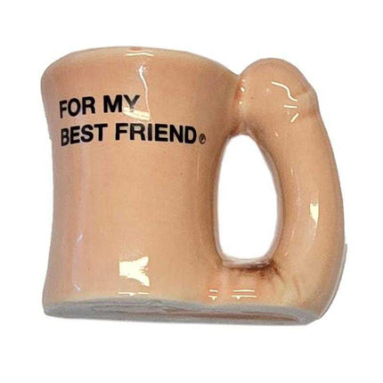 Ceramic Penis Mug Magnet for Party Fun with 'For My Best Friend' text, perfect adult party gift from Diverty Sex.
