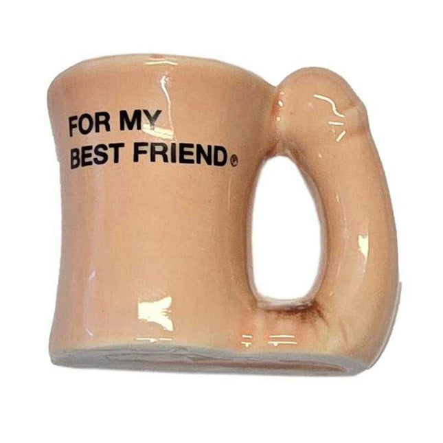 Ceramic Penis Mug Magnet for Party Fun with 'For My Best Friend' text, perfect adult party gift from Diverty Sex.