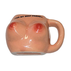Ceramic Breast Magnet Jar novelty gift item with a humorous design, perfect for bachelor or bachelorette parties.