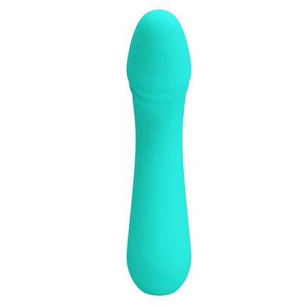 Cetus Vibrator Green silicone G-spot vibrator in turquoise, designed for precise stimulation and solo or partner play.