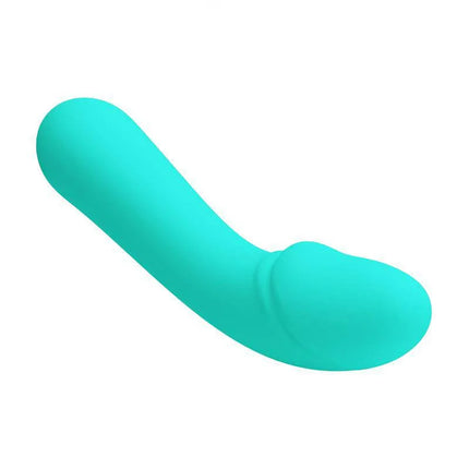 Cetus Vibrator Green premium silicone G-spot vibrator with curved tip for precise stimulation and 12 vibration functions.