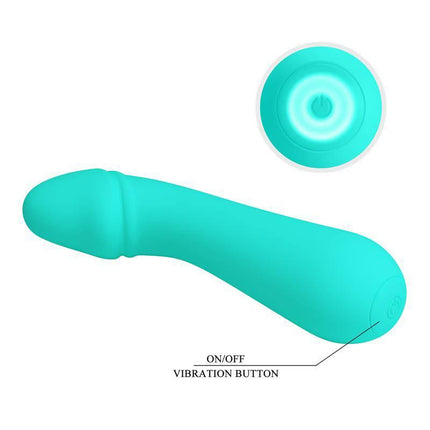Cetus Vibrator Green with ergonomic design and vibration control button, featuring 12 functions for ultimate pleasure.