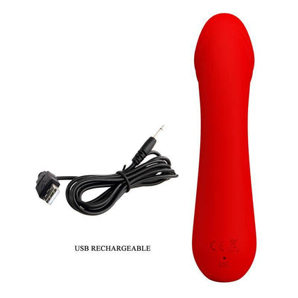 Cetus Vibrator Red with USB cable for luxurious G-spot stimulation