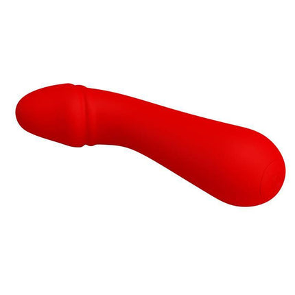 Cetus Vibrator Red, premium silicone G-spot vibrator with curved design for luxurious stimulation