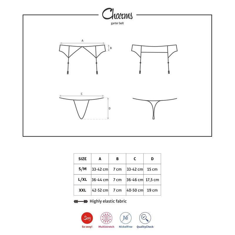 Charms Garter Belt and Thong - secretsextoys.store
