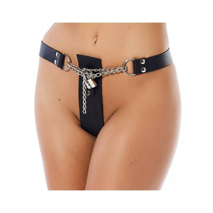 Chastity Briefs with Padlocks premium leather harness for secure restraint, featuring genuine leather and adjustable design with padlocks.