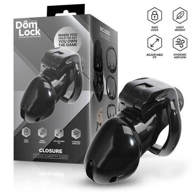 Domlock Chastity Cage with Internal Lock for Domination packaging and device