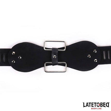 Chastity Pant Adjustable leather belt with metal buckle from Latetobed BDSM line.