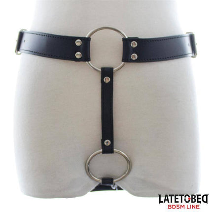 Chastity String Pants Adjustable thong-style belt for BDSM play from Latetobed.