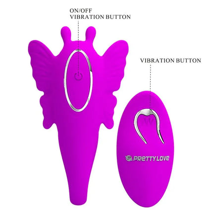 Chimera C Shape Stimulator Flexible USB butterfly vibrator with remote control, designed for dual stimulation with flexible silicone body.