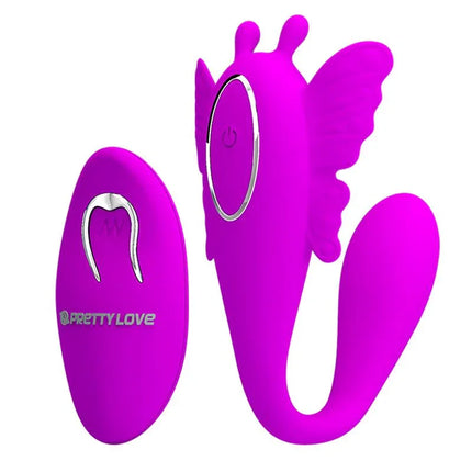 Chimera C Shape Stimulator Flexible USB - dual-stimulation butterfly vibrator with wireless remote, flexible silicone for comfort.