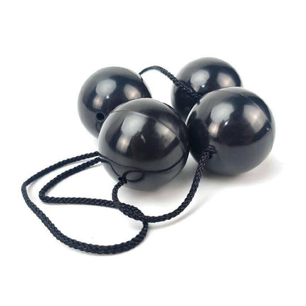 Chinese Balls Chain Black by A-GUSTO, featuring four connected glossy balls for intimate pleasure and exploration.