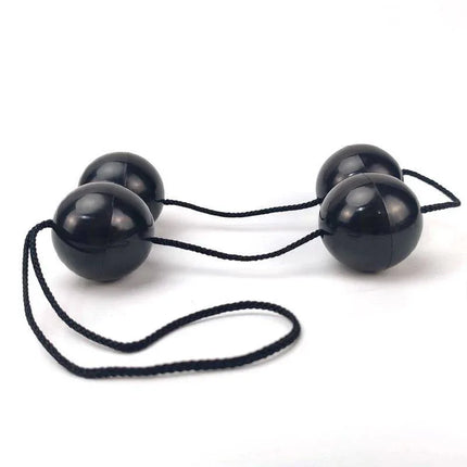 Chinese Balls Chain Black by A-GUSTO, featuring four connected black balls for intimate pleasure and exploration.