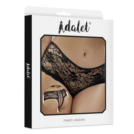 Claire Panties Open crotch Corset Style lingerie by Adalet with floral lace, designed for confidence and a bold look in women.