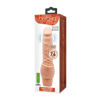 Clark Realistic Vibe 7.6 in packaging, features multi-speed vibration and soft skin for lifelike sensation.