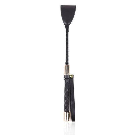 Classic Crop Black and Gold 30 cm riding crop with premium design for precision impact play.