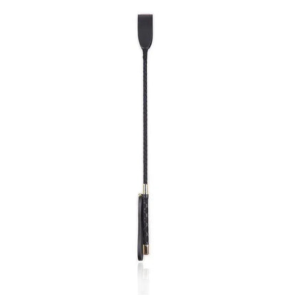 Classic Metal Crop Black and Golden - Premium riding crop for BDSM play with durable metal construction and dramatic style.