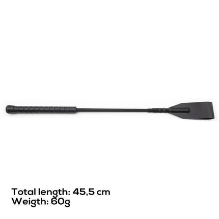 Classic Riding Crop 45.5 cm with textured handle for precision control, part of Latetobed BDSM Line, shown against a white background.