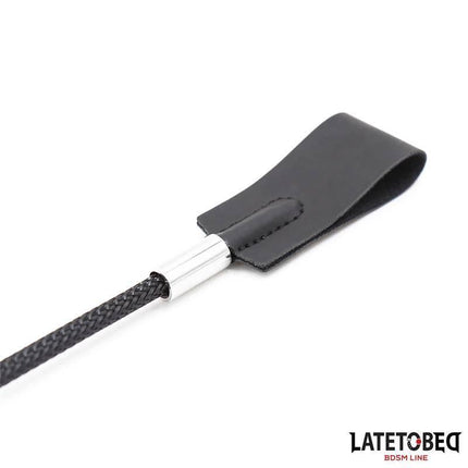 Classic Whip Black 45cm with elegant handle design and sleek black color, suitable for intimate play and versatile movement.