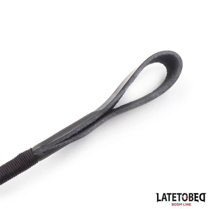 Classic Whip Braided Handle 60cm black whip with secure braided grip and loop end, designed for style and control.