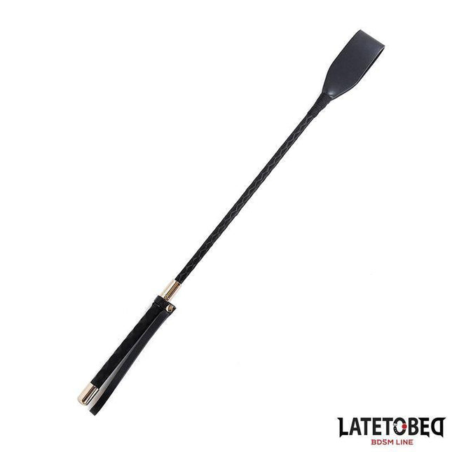 Classic Whip Golden Metal 45cm, premium cruelty-free whip with sleek black design, perfect for intimate moments, 45 cm length.