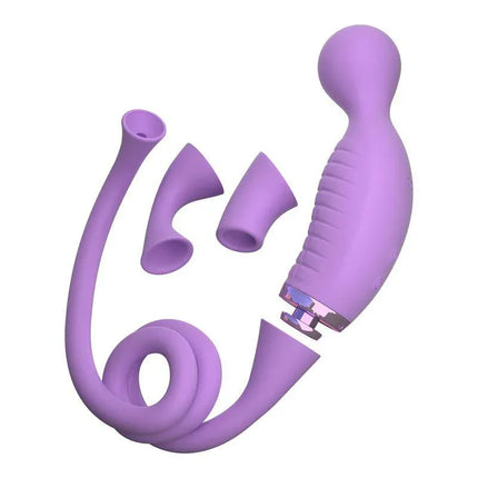 Climax-Her Vibe and Clitoris Stimulator Silicone USB with interchangeable silicone covers shown in ergonomic design.