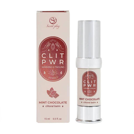Clit Pwr Mint Chocolate stimulating balm 15 ml packaging and applicator