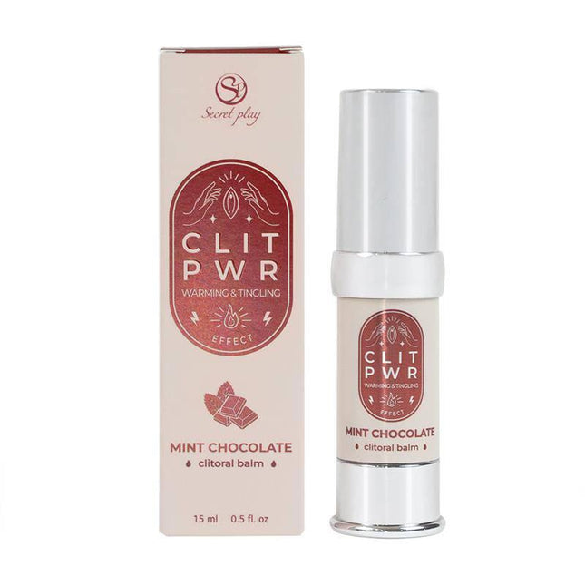 Clit Pwr Mint Chocolate stimulating balm 15 ml packaging and applicator
